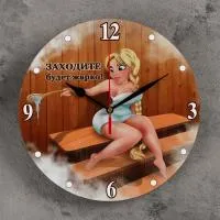 часы "заходите, будет жарко!" 24см