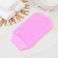 мочалка варежка жесткая массажная микс, нейлон, доляна