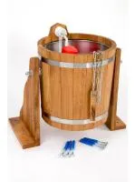 обливное устройство, 16л, дуб с нержавеющей вставкой, с залив.устр., 212f, банный эксперт