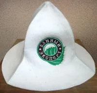 шапка для бани и сауны женская "банный эксперт", белая, мск