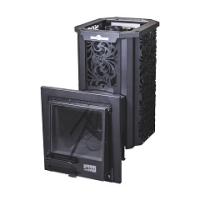 печь для бани сталь-мастер hard 20l хохлома без дверцы закрыт.каменка дровяная сетка