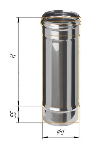дымоход феррум нержавеющий (430/0,8 мм) ф115 l=0,5м